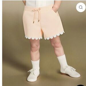 Peach Scalloped Kids Shorts